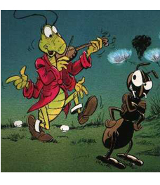 The grasshopper and the ant fable